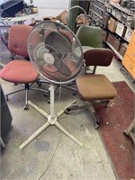 Lot of 3 Office Chairs, Bar Stool & More