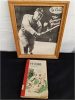 1960s Ty Cobb Newspaper Photo & Ty Cobb Book
