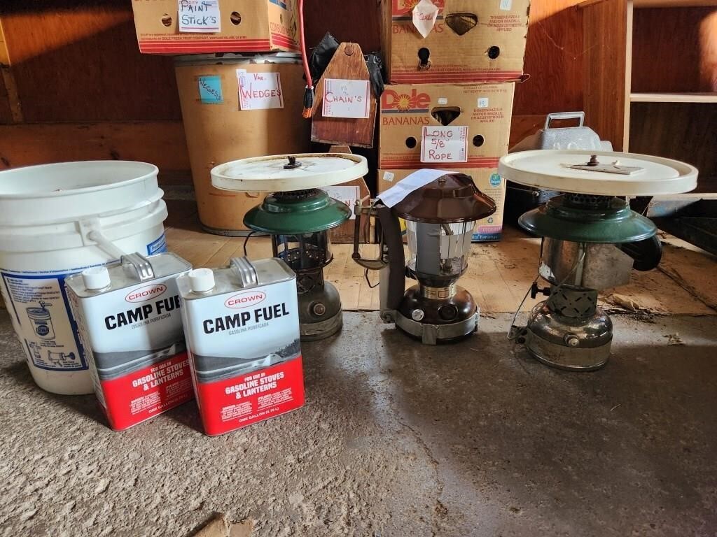 Vintage Coleman Lanterns and Camping Fuel
