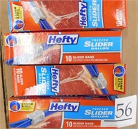 4 boxes Hefty freezer slider bags 10 per box