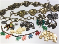 Group of Various Elephant Charms, Pins & More