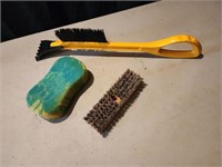 Sponge, broom head, ice scraper