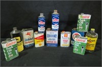 COLLECTION OF (12) ADV. OIL CANS & BOTTLE