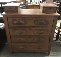 Antique Six Drawer Chest on Casters