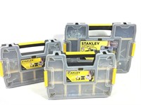 Three Stanley SortMaster Hardware Boxes