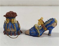 Vintage Victorian Shoe and Purse Porcelain