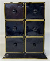 DESIRABLE TOLE PAINTED 6 DRAWER SPICE TIN