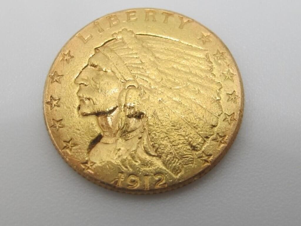 1912 $2.50 GOLD INDIAN HEAD VERY NICE