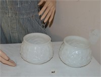 E. O. Brody White Milk Glass Planters