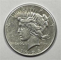 1928 Peace Silver $1 Extra Fine XF details