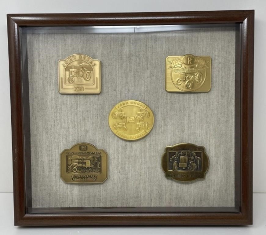 Five John Deere Belt Buckles