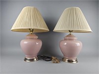 Vintage Post Modern Blush Pink Lamps