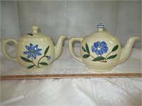Pair of Ceramic Hand Painted Tea Pots