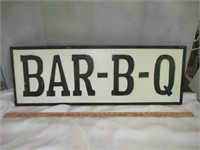 BAR-B-Q Embossed Metal Nostalgia Sign - 36" Long