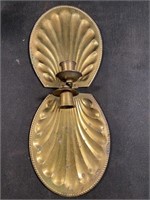 1950"s Vintage Brass Clam Shell Sconces Pair