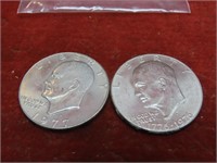 (2)Eisenhower Ike $1 dollar US coins.