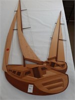 HANDCRAFTED MULTI WOOD SAILBOAT - WALL DÉCOR