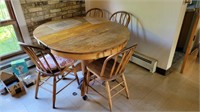 Oak Wood Table and (4) Chairs