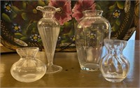 Assorted hand blown glass bud vases (mini)