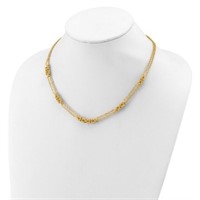 14K- Polished and Textured Multi-strand Necklace