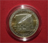 1987 U.S. Constitution  Comm. Silver Dollar w/ COA