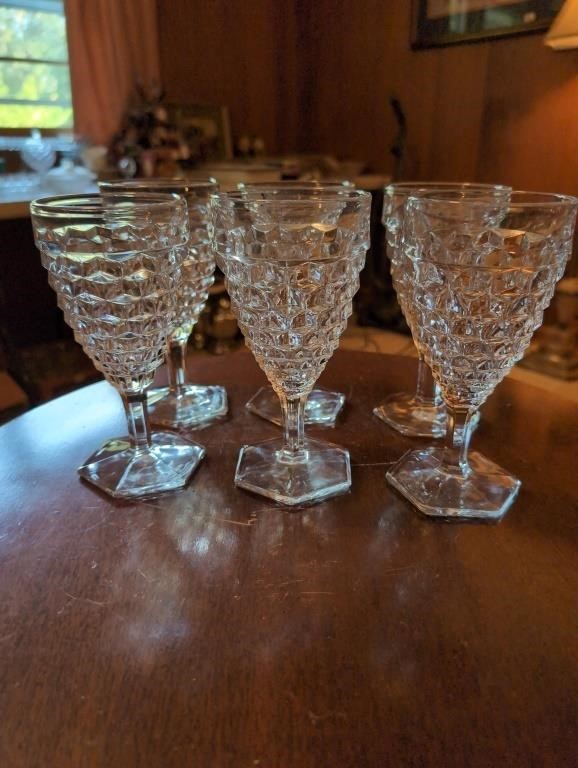 6 fostoria goblets glassware