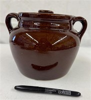 Brown Crock & Lid