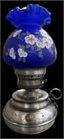 Gorgeous Hp Cobalt Satin Colonial Lamp By T