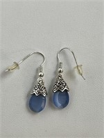 Blue Gemstone Costume Earrings