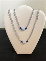 Vintage Coro Blue Gemstone Necklace