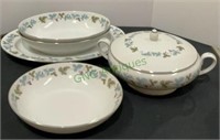 Vintage China serving pieces includes two oval
