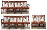 Maitland Smith 10 Empire Upholstered Dining Chairs