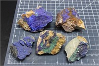 Azurite & Malachite Druzy Specimens, 1lbs 6oz