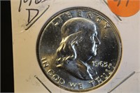 1963-D Uncirculated Franklin Silver Half Dollar