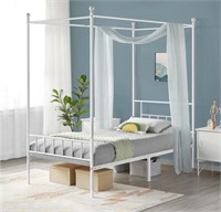 YAHEETECH CANOPY BED FRAME SIZE TWIN WHITE