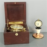 LeCoultre pedestal clock 5" tall and Seth Thomas