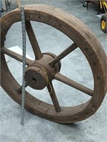 36" antique Wood Work Wagon Wheel look at pictures