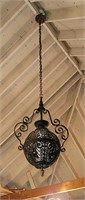 Antique French Scroll Wrought Iron Porch Light