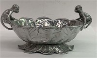 Arthur Court Aluminum Monkey & Leaf Bowl