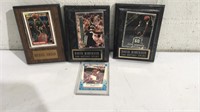 3 Collectible Basketball Plaques & 1 Card T13D
