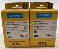 (4) New DYMO XTL Laminated Wire / Cable Wrap