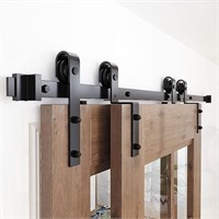 ZEKOO Bypass Sliding Barn Door Hardware Kit 5 FT