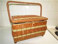 Sewing Basket & Contents 12" W