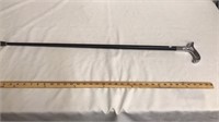 36" decorative Cane with metal handle