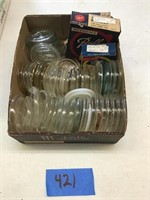 GLASS CANNING LIDS, JAR RUBBERS