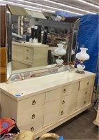 Vintage Bassett long dresser with mirror