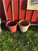 two lightweight planters with grape design