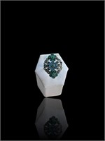 925 Emerald & Aquamarine Statement Ring
