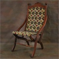 Victorian Folding Chair. Covered Wagon. Campaign