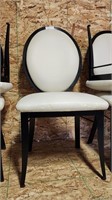 Metal Framed White padded Chairs 2 ct